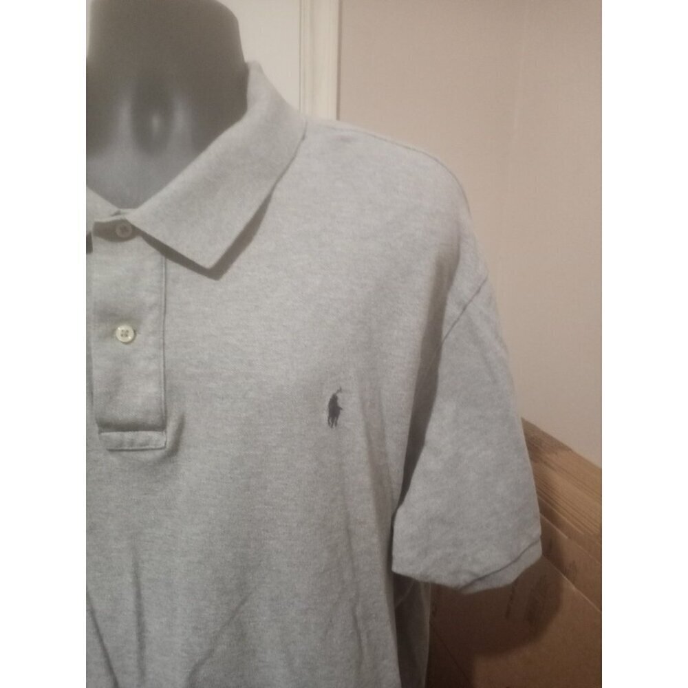 Polo Ralph Lauren Mens 3XB Gray Solid Knit Polo Shirt Short Sleeve 3X Big - Picture 6 of 12